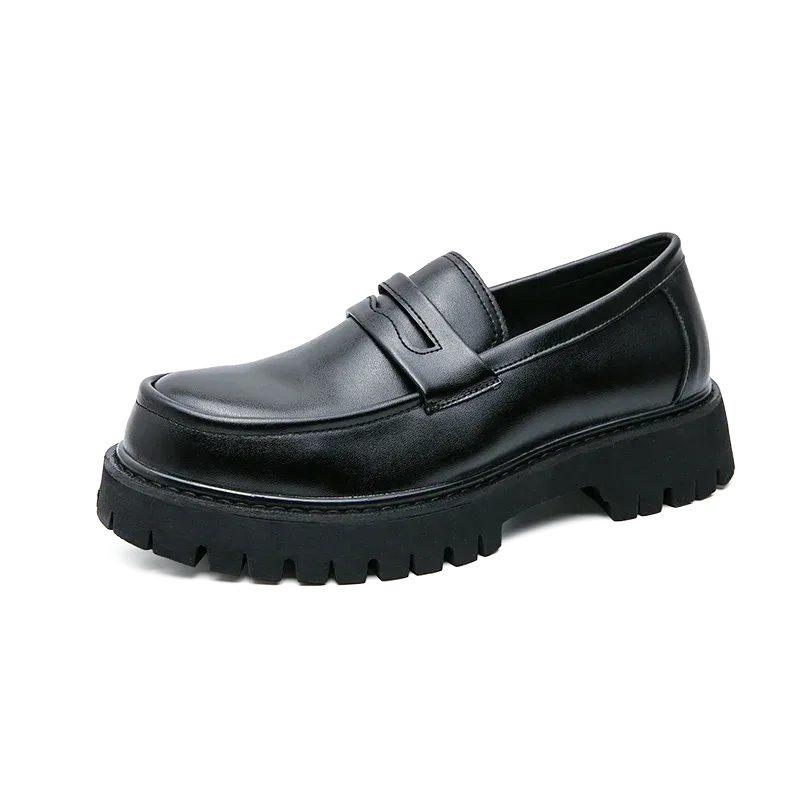 Heightening British Style Tassels Thick-Soled Business Leather Loafers