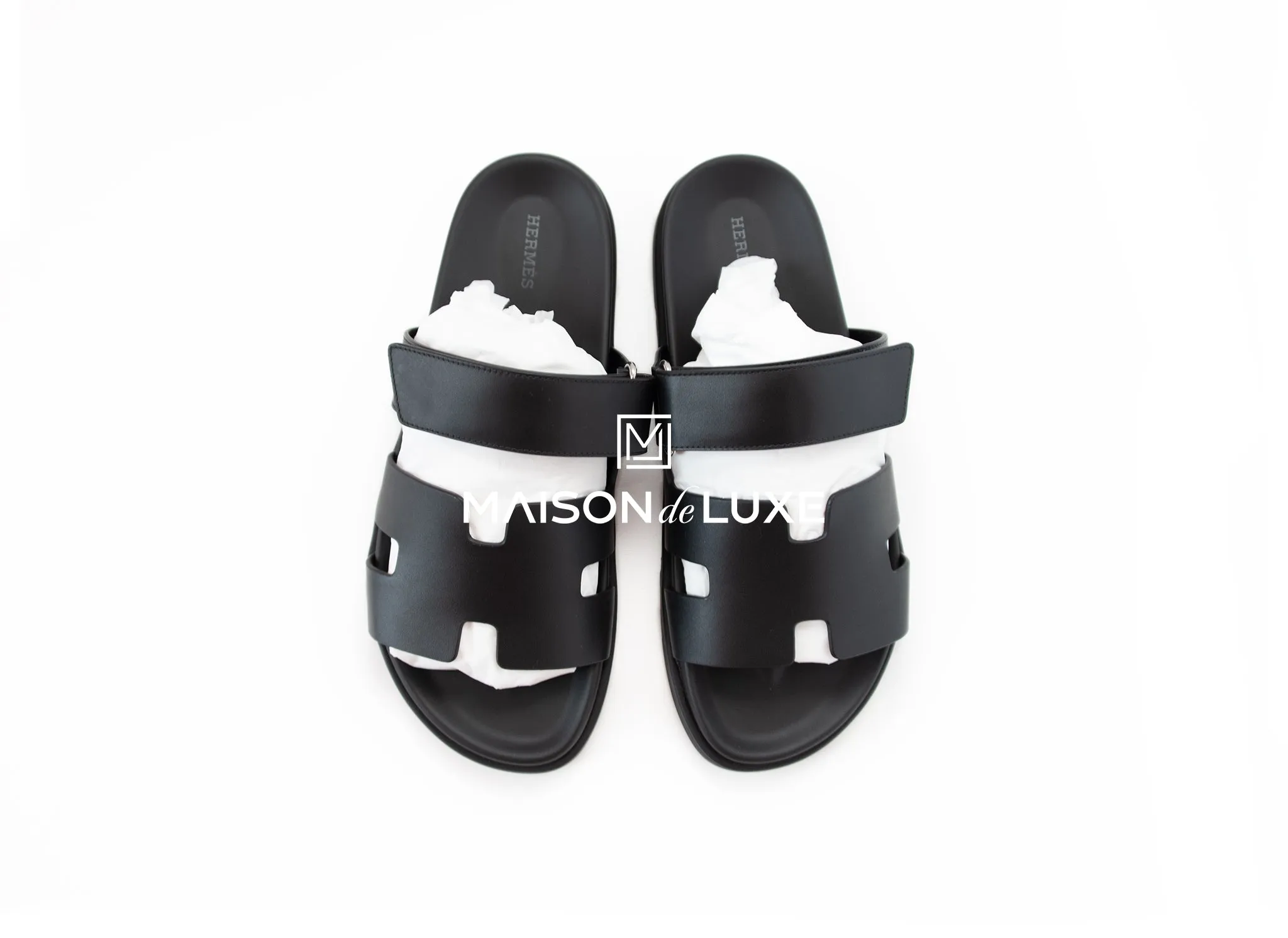 Hermes Men's Black Chypre Sandal 42