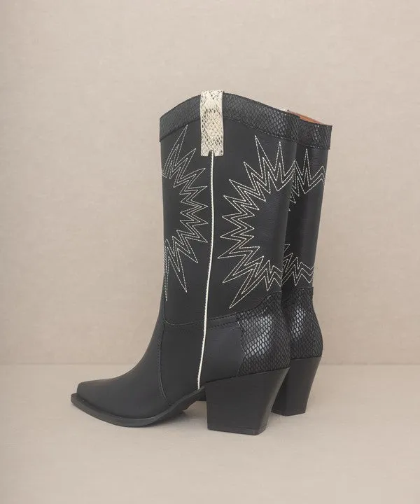 Holly Paneled Cowboy Boots