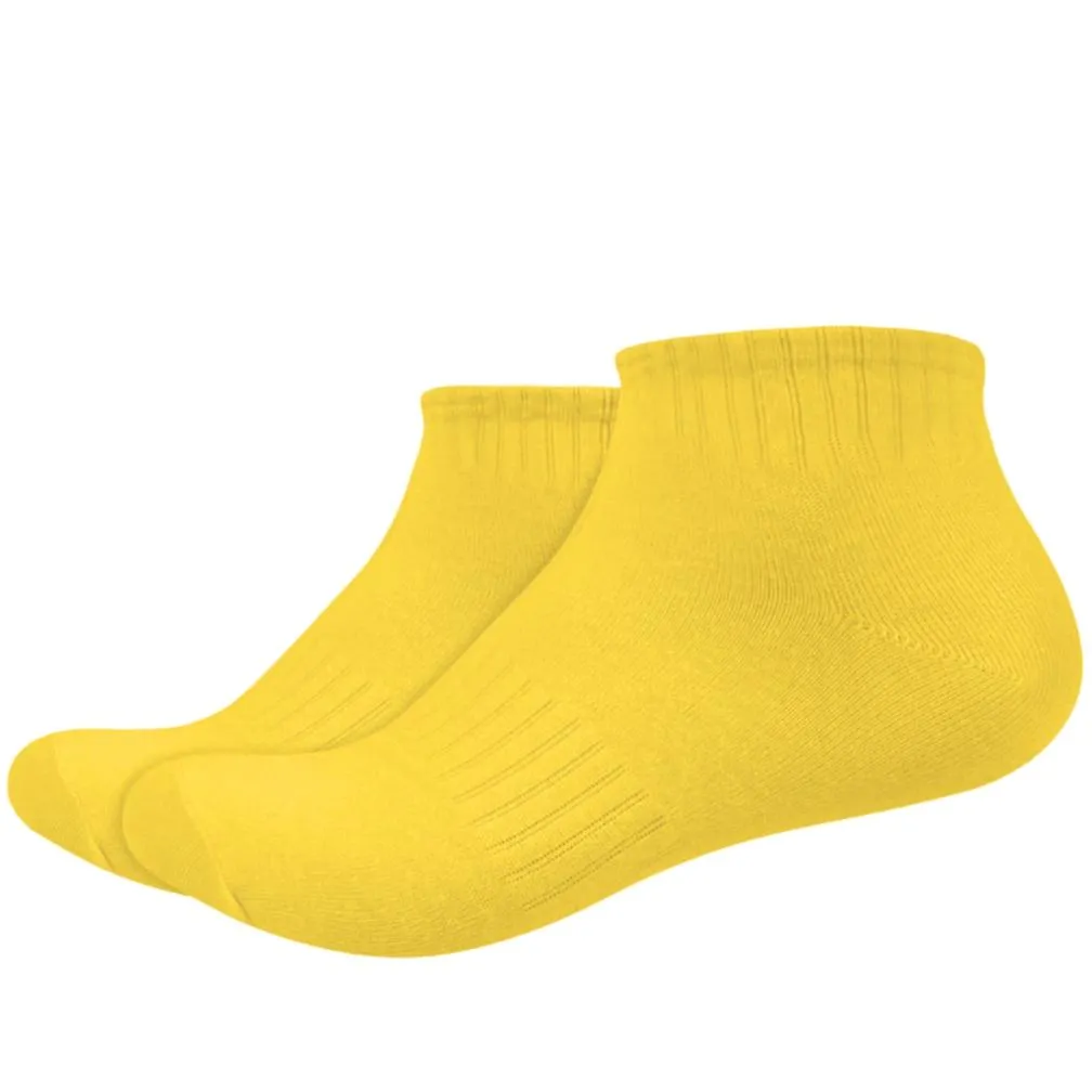 IDENTITY Apparel Unisex Colored Ankle Length Low Cut Cotton Socks with Striped Ribbing and Arch Support