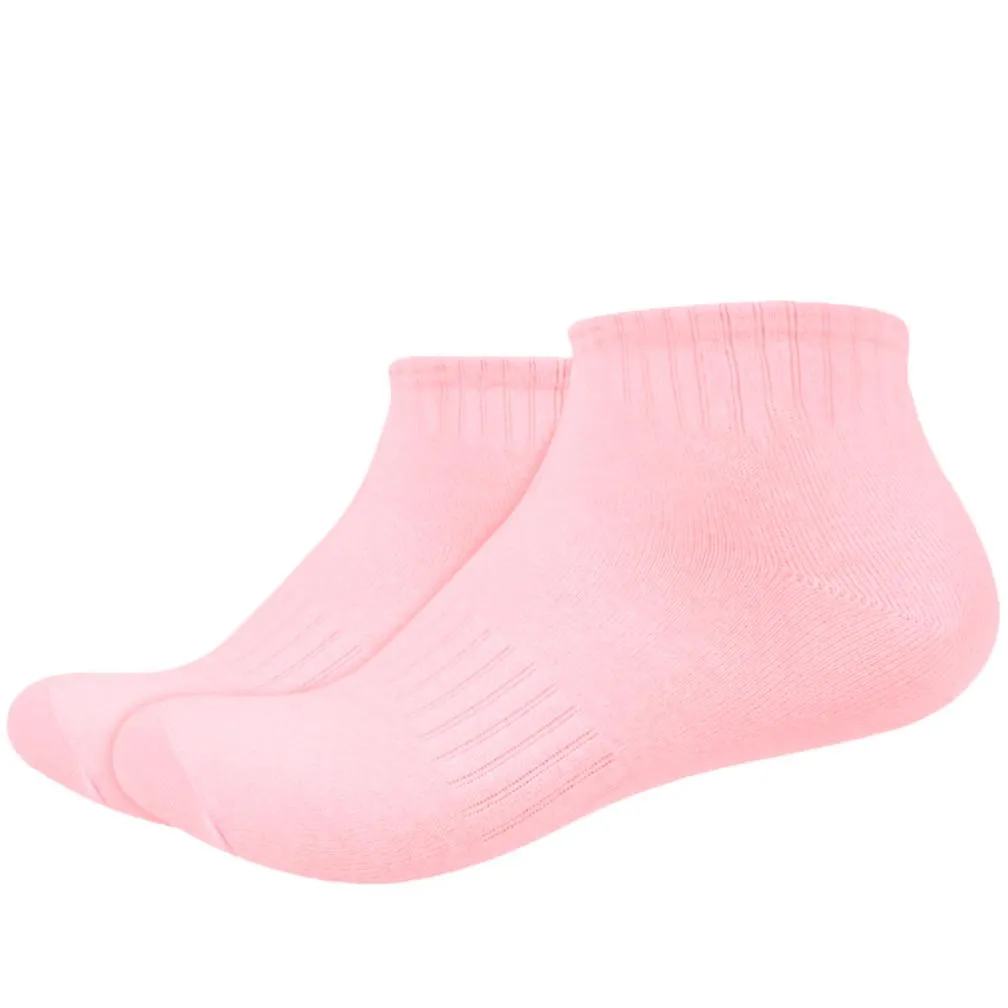 IDENTITY Apparel Unisex Colored Ankle Length Low Cut Cotton Socks with Striped Ribbing and Arch Support