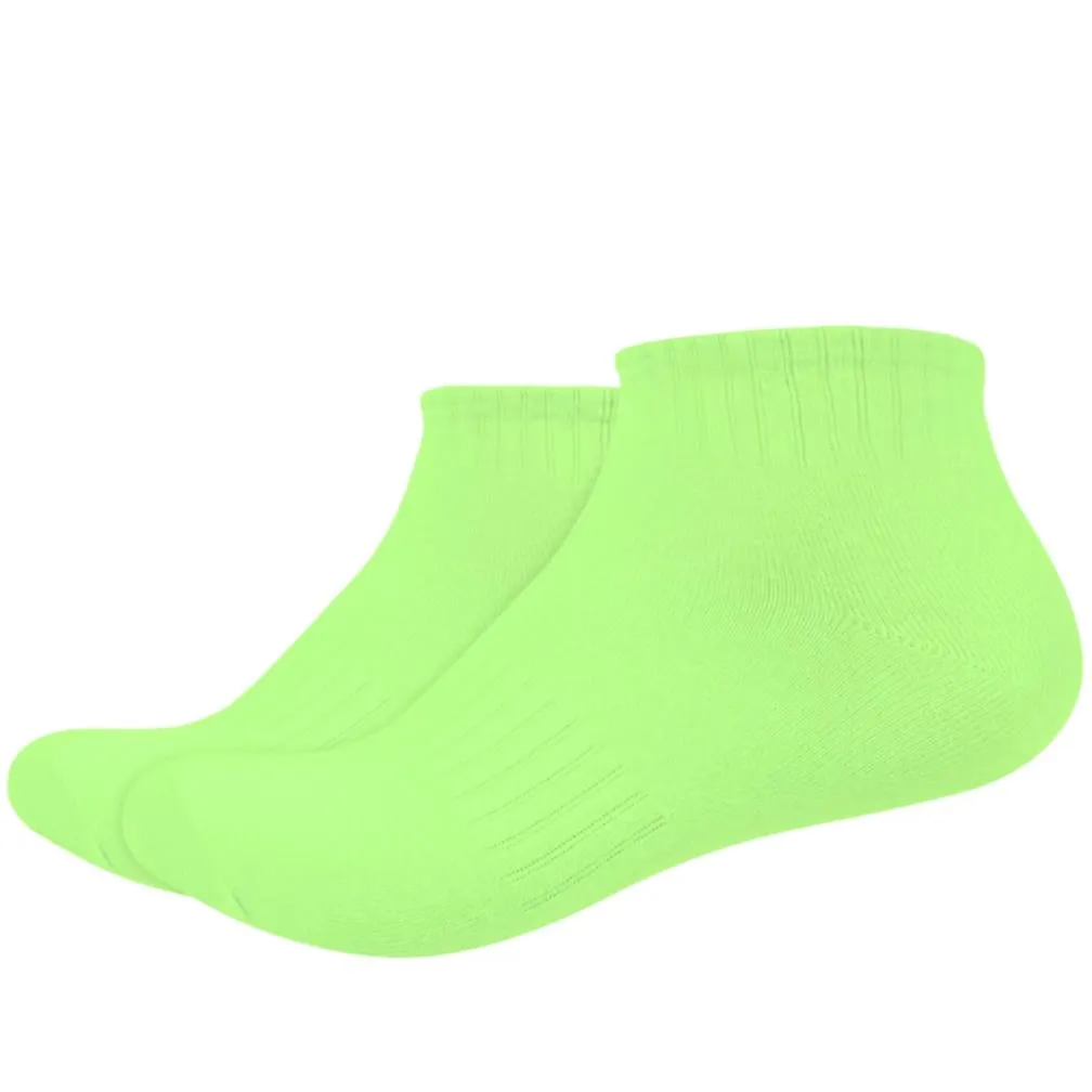 IDENTITY Apparel Unisex Colored Ankle Length Low Cut Cotton Socks with Striped Ribbing and Arch Support