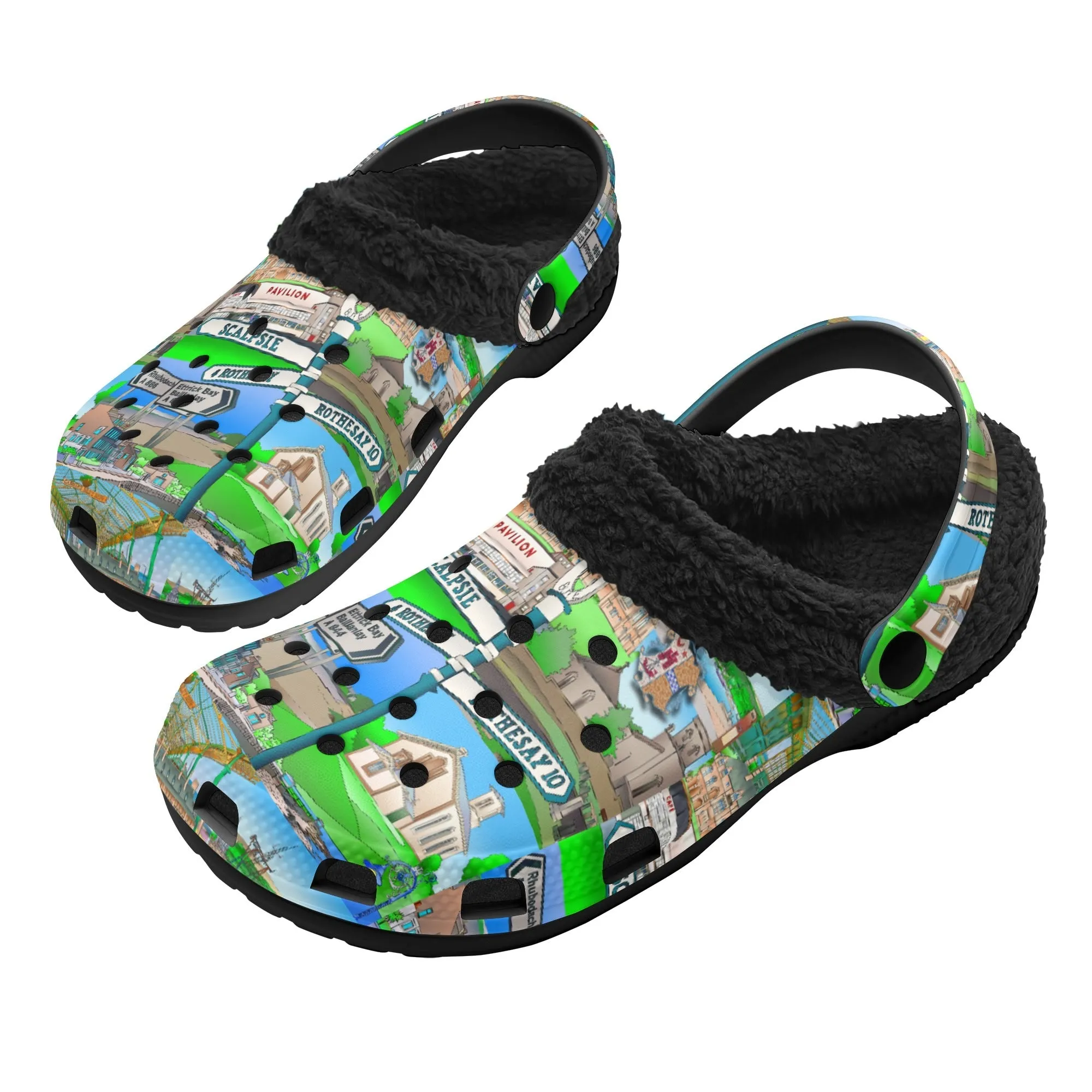 Isle of Bute Adults Fur Lined Clogs - Free p&p Worldwide