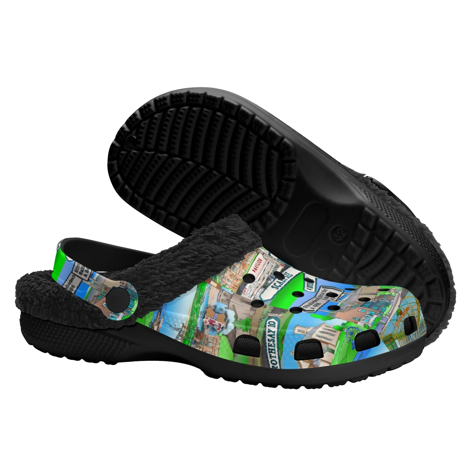 Isle of Bute Adults Fur Lined Clogs - Free p&p Worldwide
