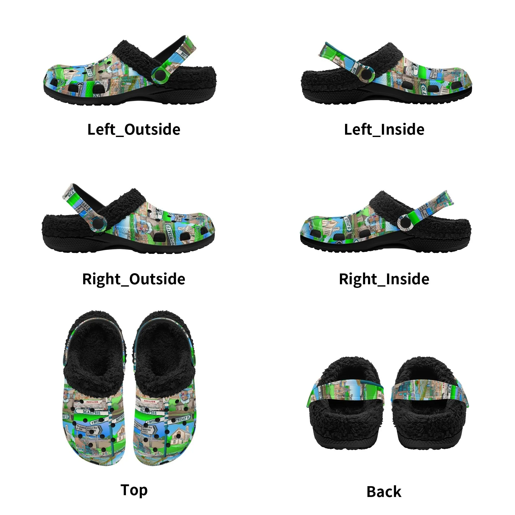 Isle of Bute Adults Fur Lined Clogs - Free p&p Worldwide