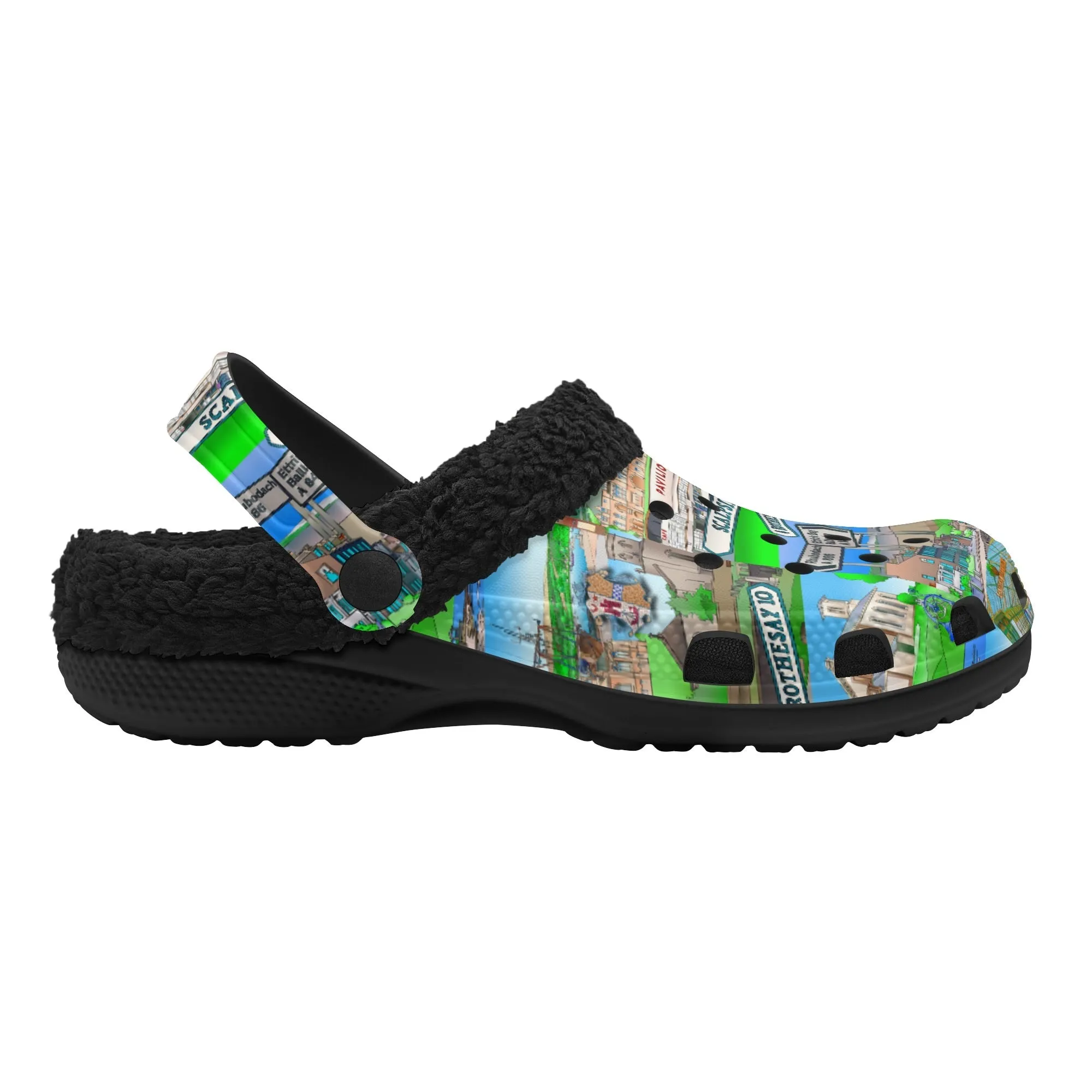 Isle of Bute Adults Fur Lined Clogs - Free p&p Worldwide