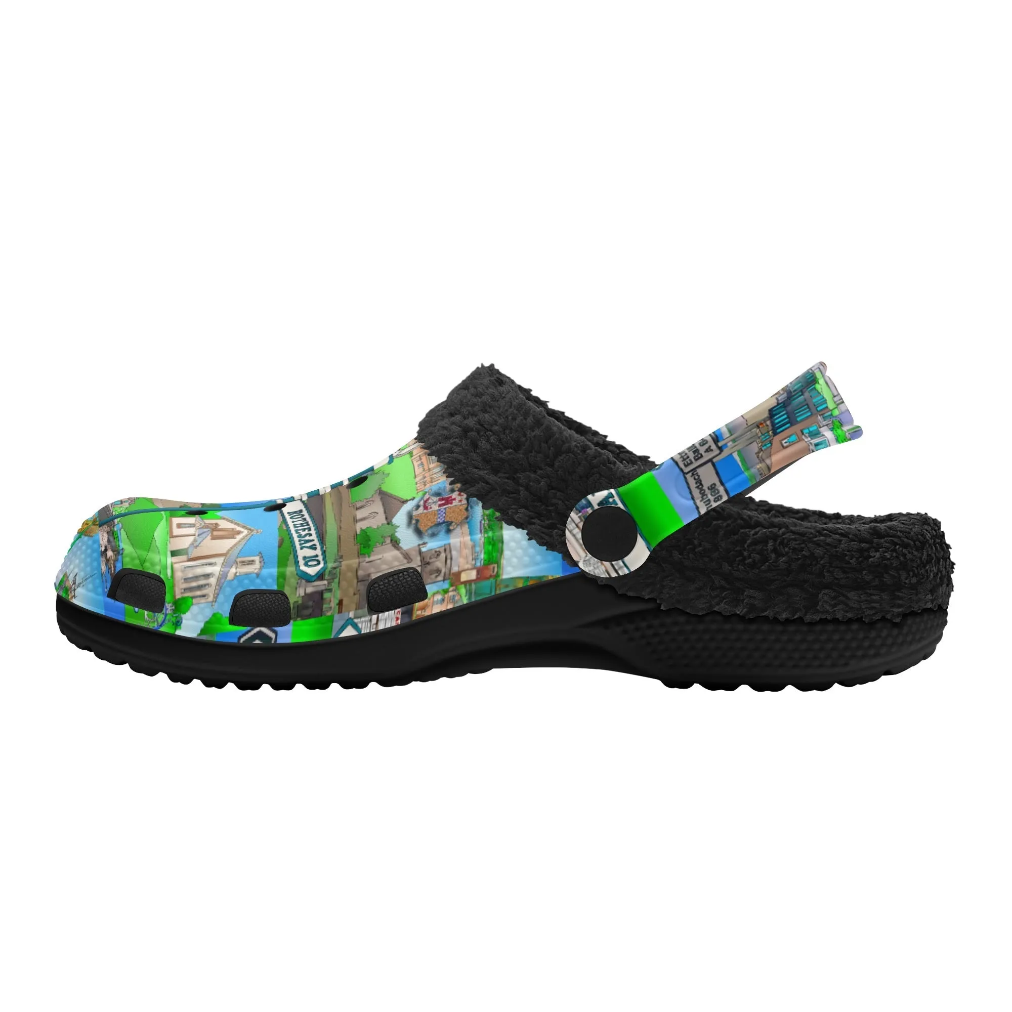 Isle of Bute Adults Fur Lined Clogs - Free p&p Worldwide