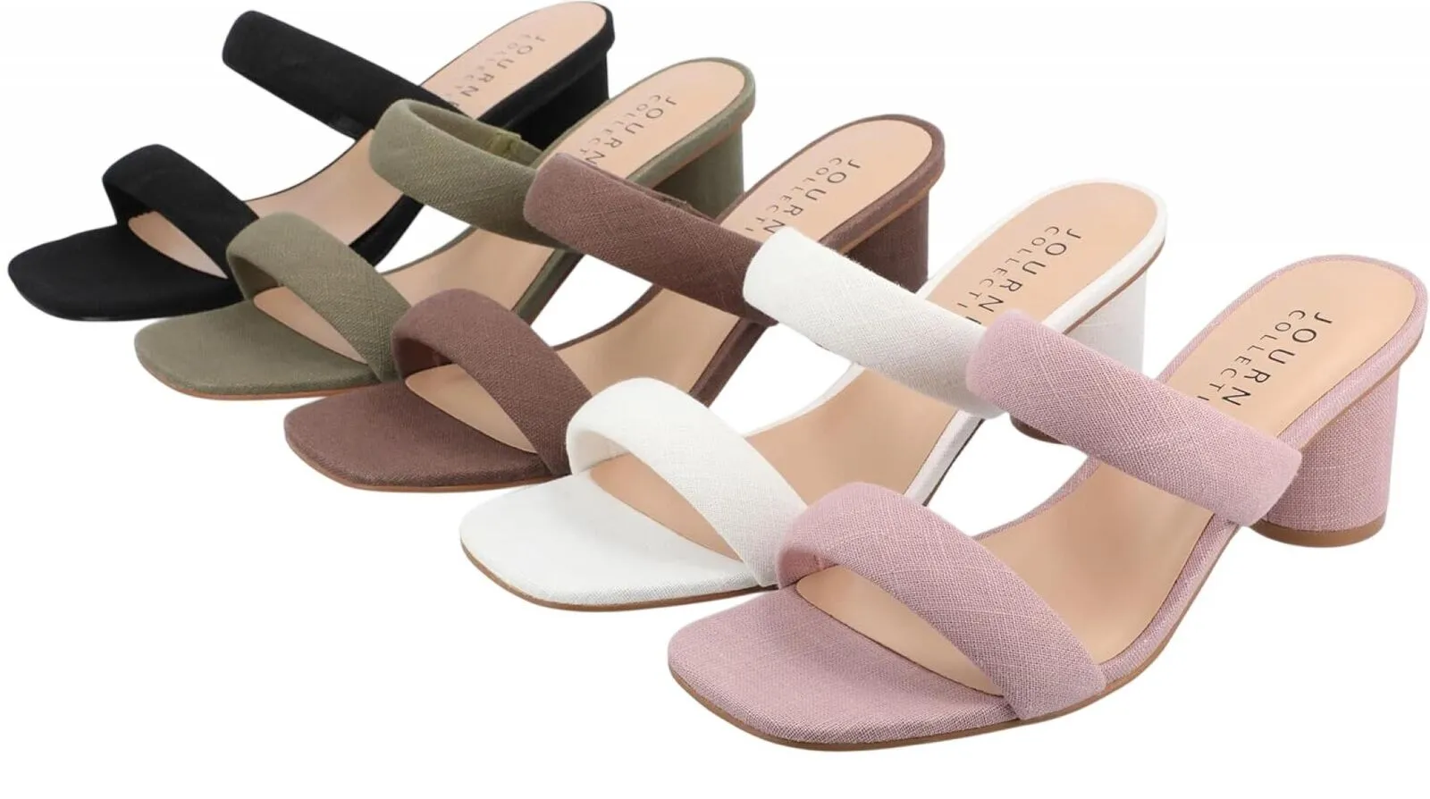 Journee Collection Womens Double Strap Puff Aniko Tru Comfort Sandals White 8M