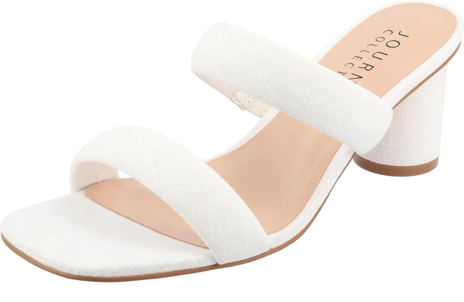 Journee Collection Womens Double Strap Puff Aniko Tru Comfort Sandals White 8M