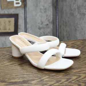 Journee Collection Womens Double Strap Puff Aniko Tru Comfort Sandals White 8M