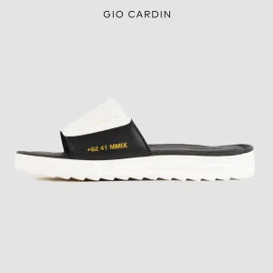 JUDE SLIDES | WHITE / BLACK / WHITE | UNISEX