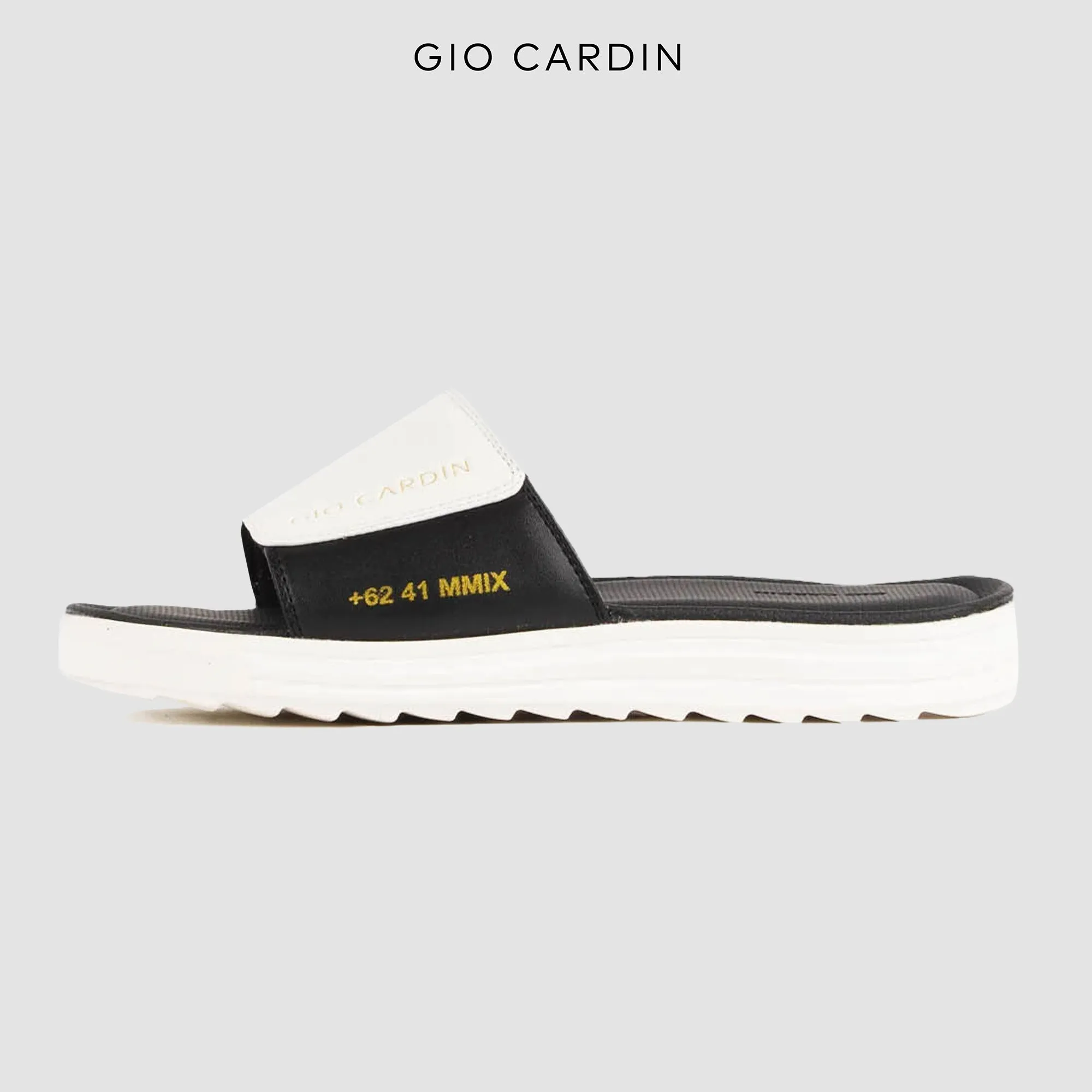 JUDE SLIDES | WHITE / BLACK / WHITE | UNISEX