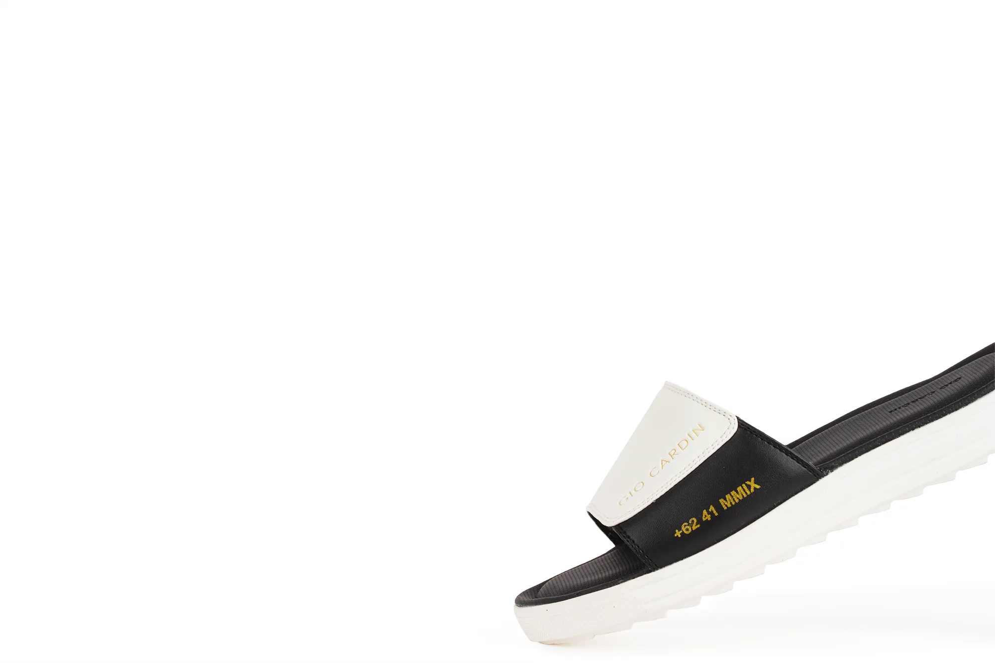 JUDE SLIDES | WHITE / BLACK / WHITE | UNISEX