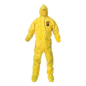 Kimberly-Clark Professional KLEENGUARD A70 Chemical Splash Protection Coveralls, Yellow, 4XL, Hood/Boots, 00687