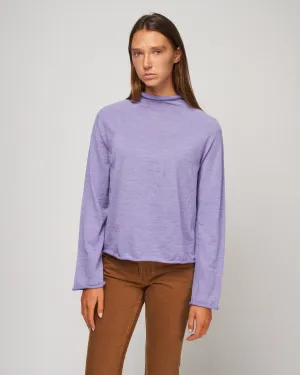 knitted jersey turtleneck sweater - amethyst