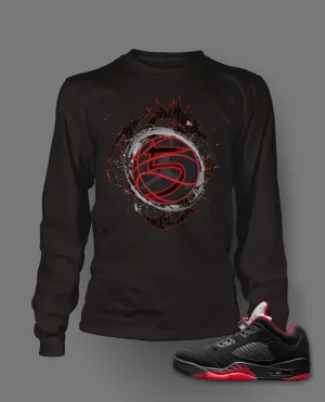 Long Sleeve Graphic T Shirt To Match Retro Air Jordan 5 Low Alternate Shoe