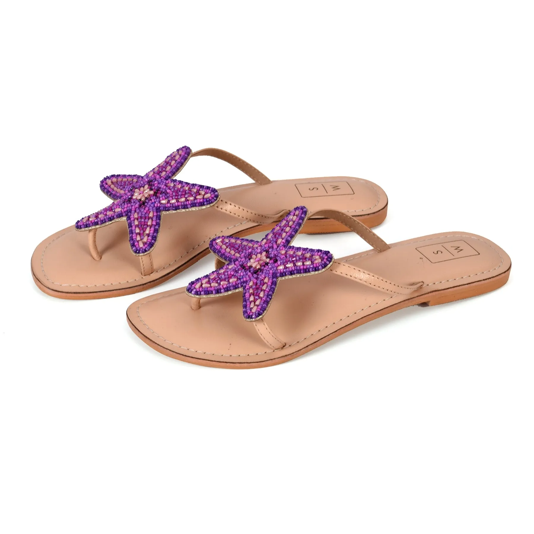 Lucy Violet Beaded Starfish Sandals