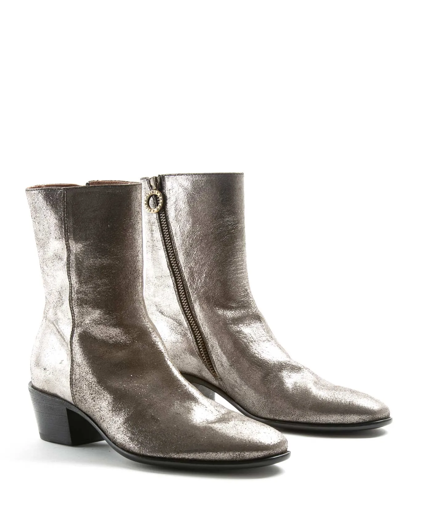 MATT Silver Leather Boots