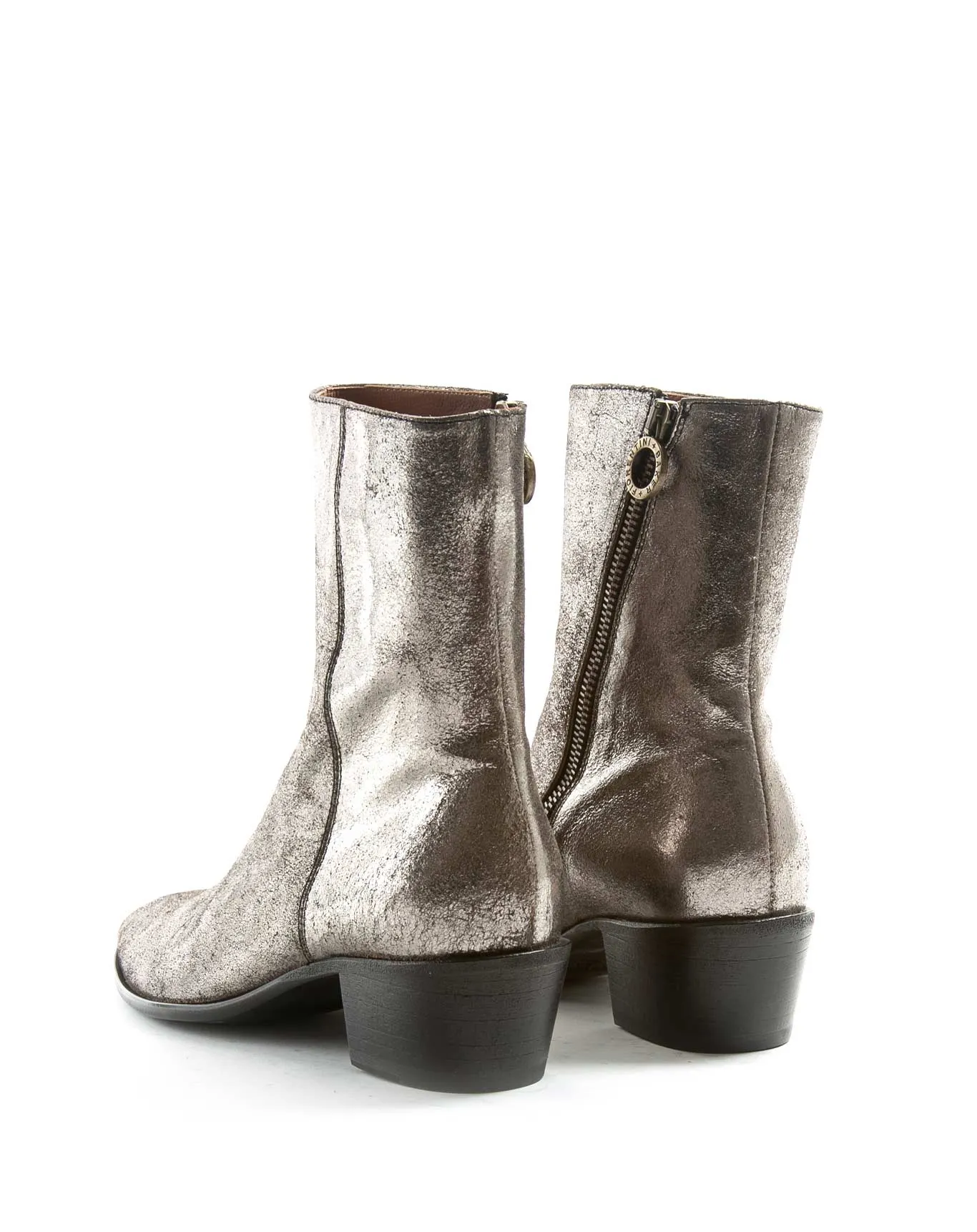 MATT Silver Leather Boots