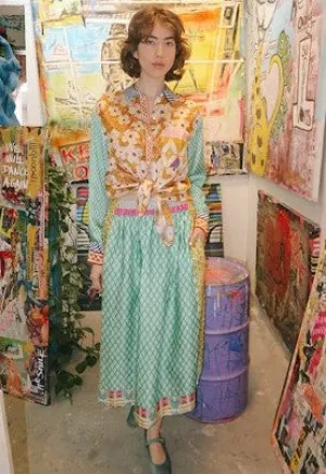 Me369 Layla Skirt - Green Diamond