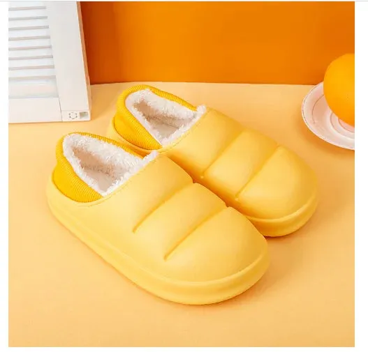 Men & Women Winter Slippers – Warm Fuzzy Plush Indoor Cotton Clogs & Home Mules