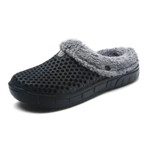 Men’s Fuzzy Plush Indoor Slippers – Warm Winter Garden Clogs