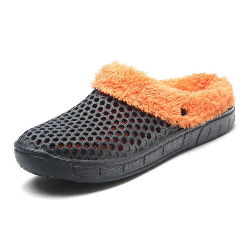 Men’s Fuzzy Plush Indoor Slippers – Warm Winter Garden Clogs