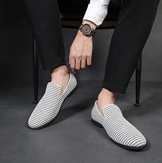 Men's Hound's-tooth Smoking Loafers