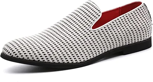 Men's Hound's-tooth Smoking Loafers