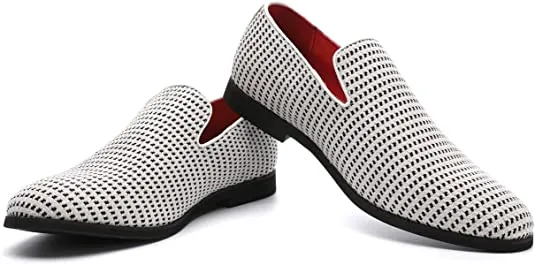 Men's Hound's-tooth Smoking Loafers