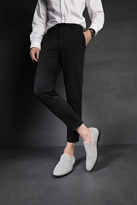 Men's Hound's-tooth Smoking Loafers