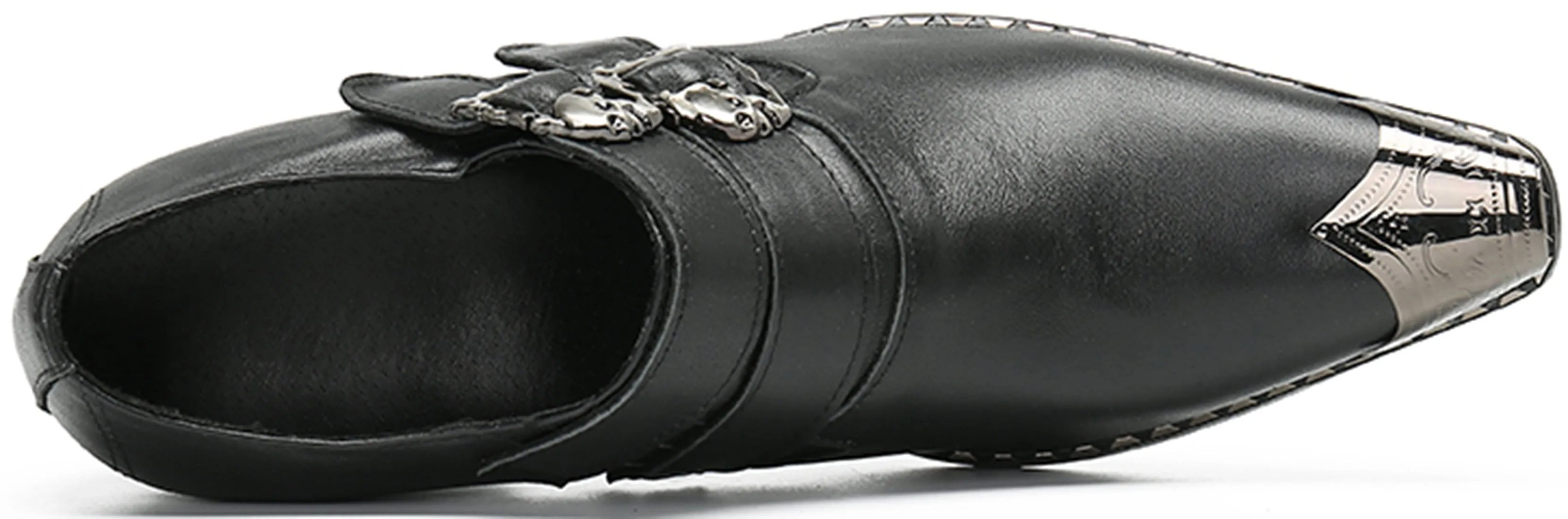 Men's Metal Tip Double Monk Strap Western Loafer