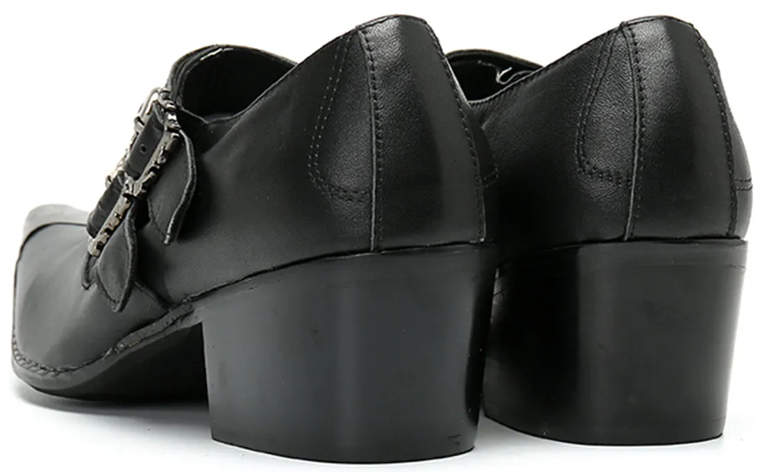 Men's Metal Tip Double Monk Strap Western Loafer