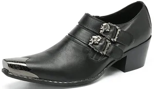 Men's Metal Tip Double Monk Strap Western Loafer