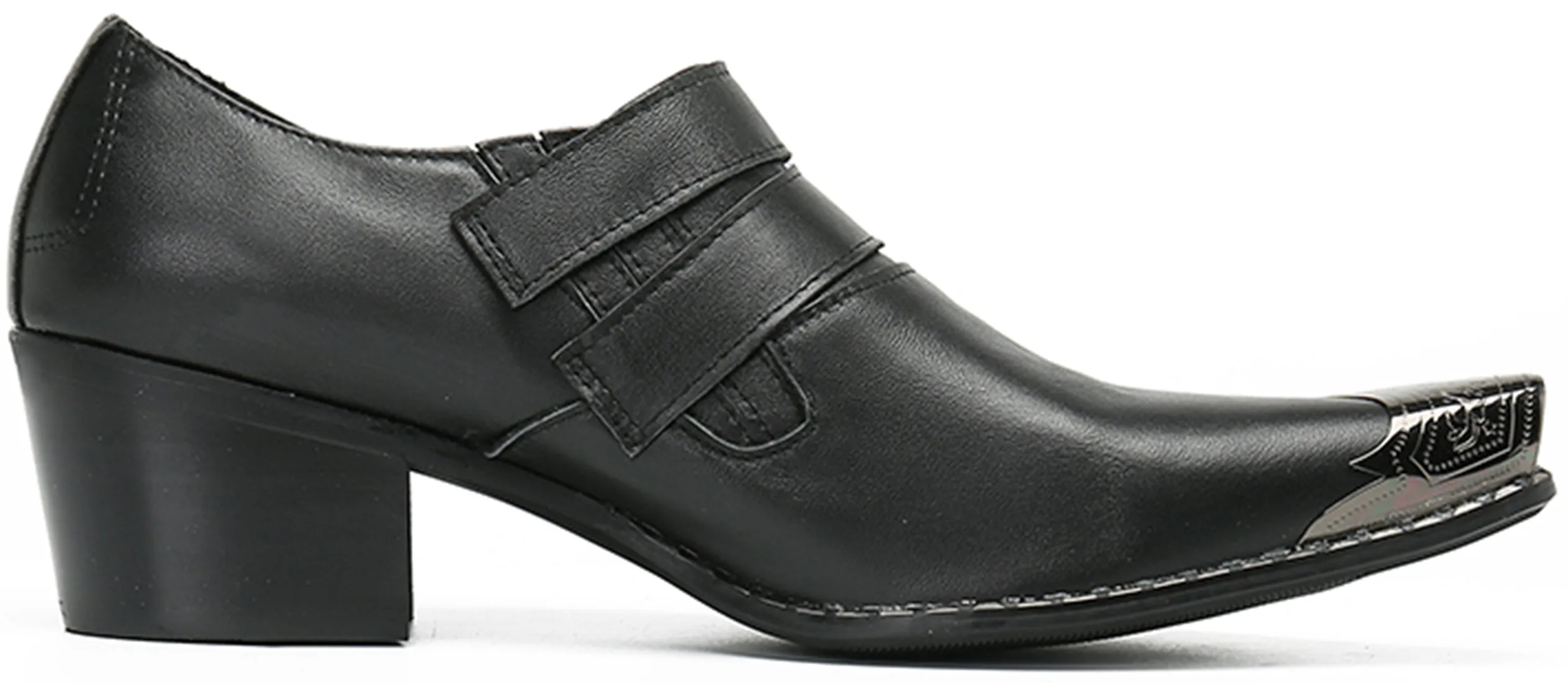 Men's Metal Tip Double Monk Strap Western Loafer