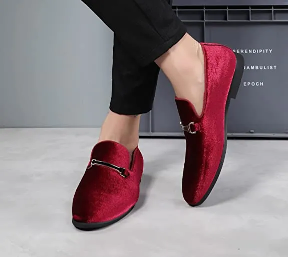 Men's Smoking Loafers Velvet Horsebit