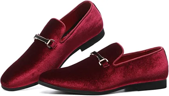 Men's Smoking Loafers Velvet Horsebit