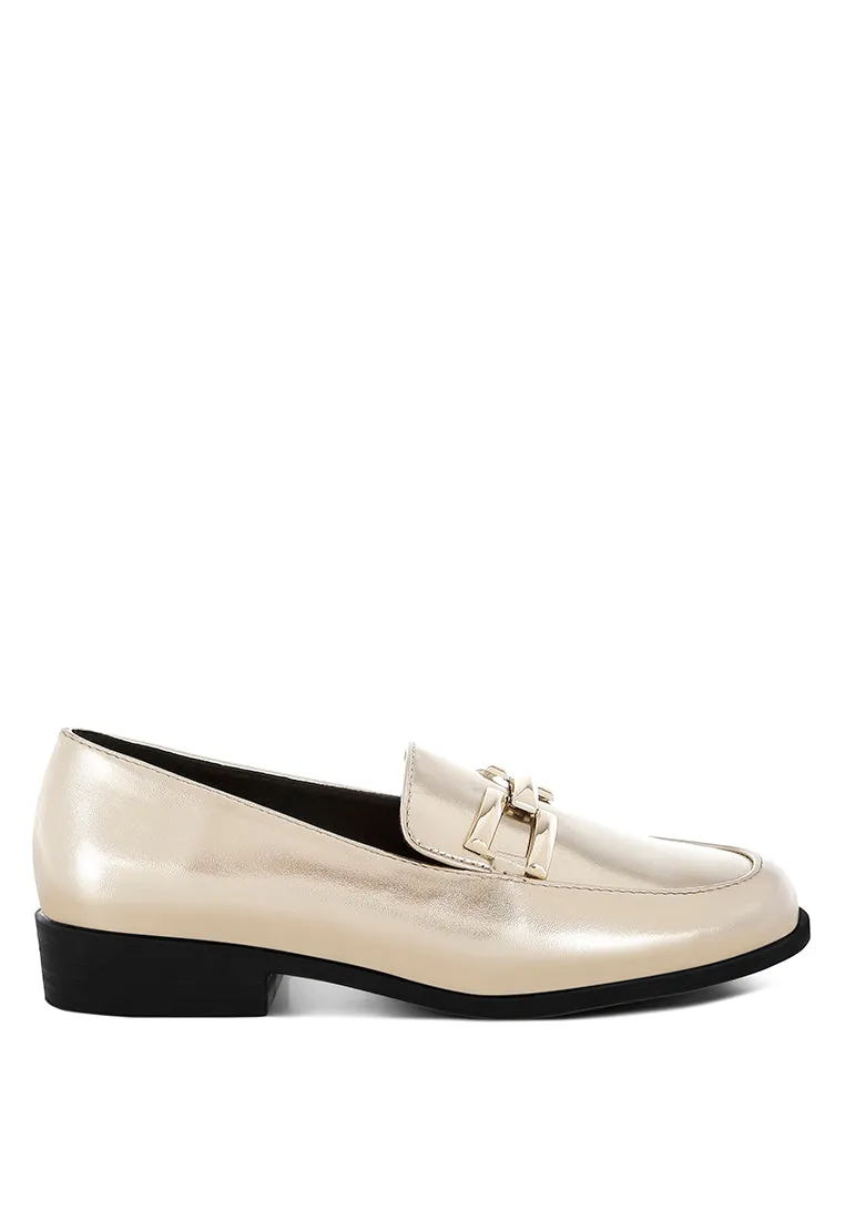 Metallic Horsebit Detail Loafers By RUW