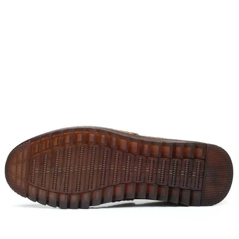 Microfiber Leather Slip Resistant Soft Sole Casual Business Loafers Men Dress Shoes