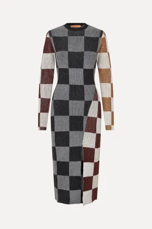Midi Fitted Dress - Chocolate Combo