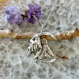 Midnite Ghosting - Sterling silver hand carved/cast necklace