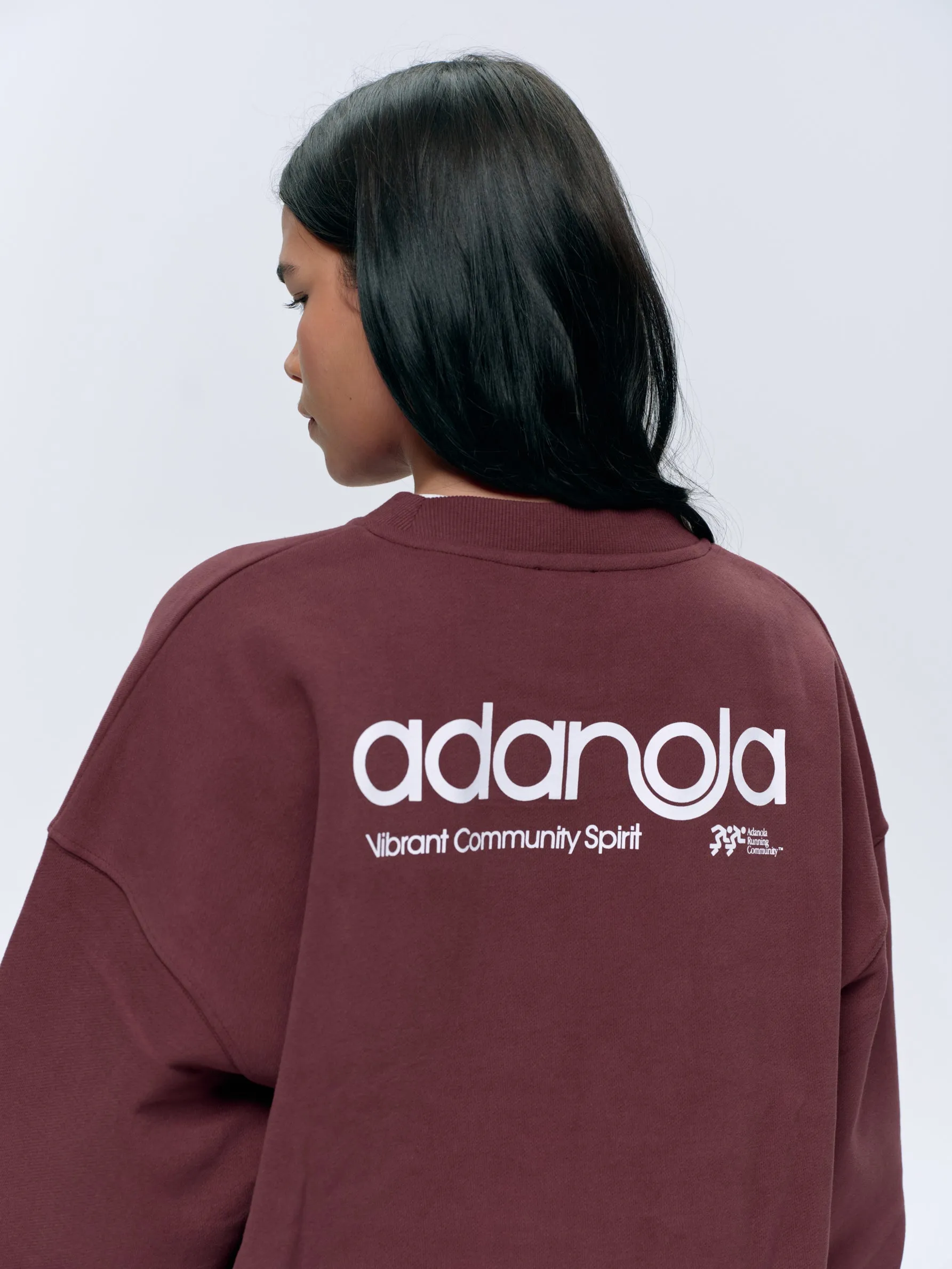 Motion Oversized Sweatshirt - Burgundy/White