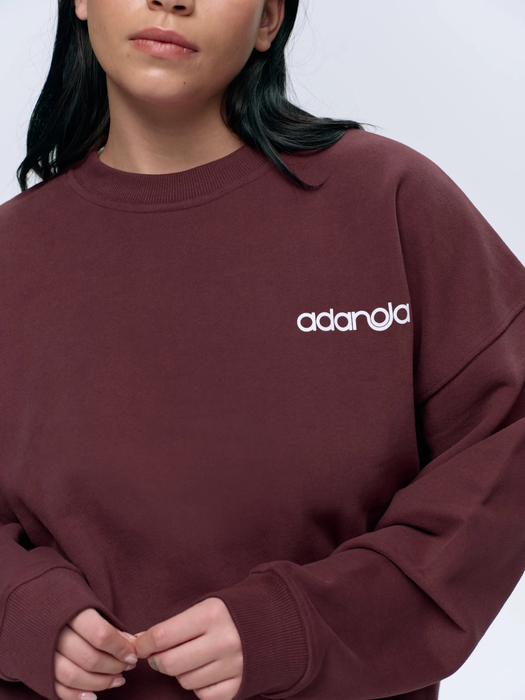 Motion Oversized Sweatshirt - Burgundy/White