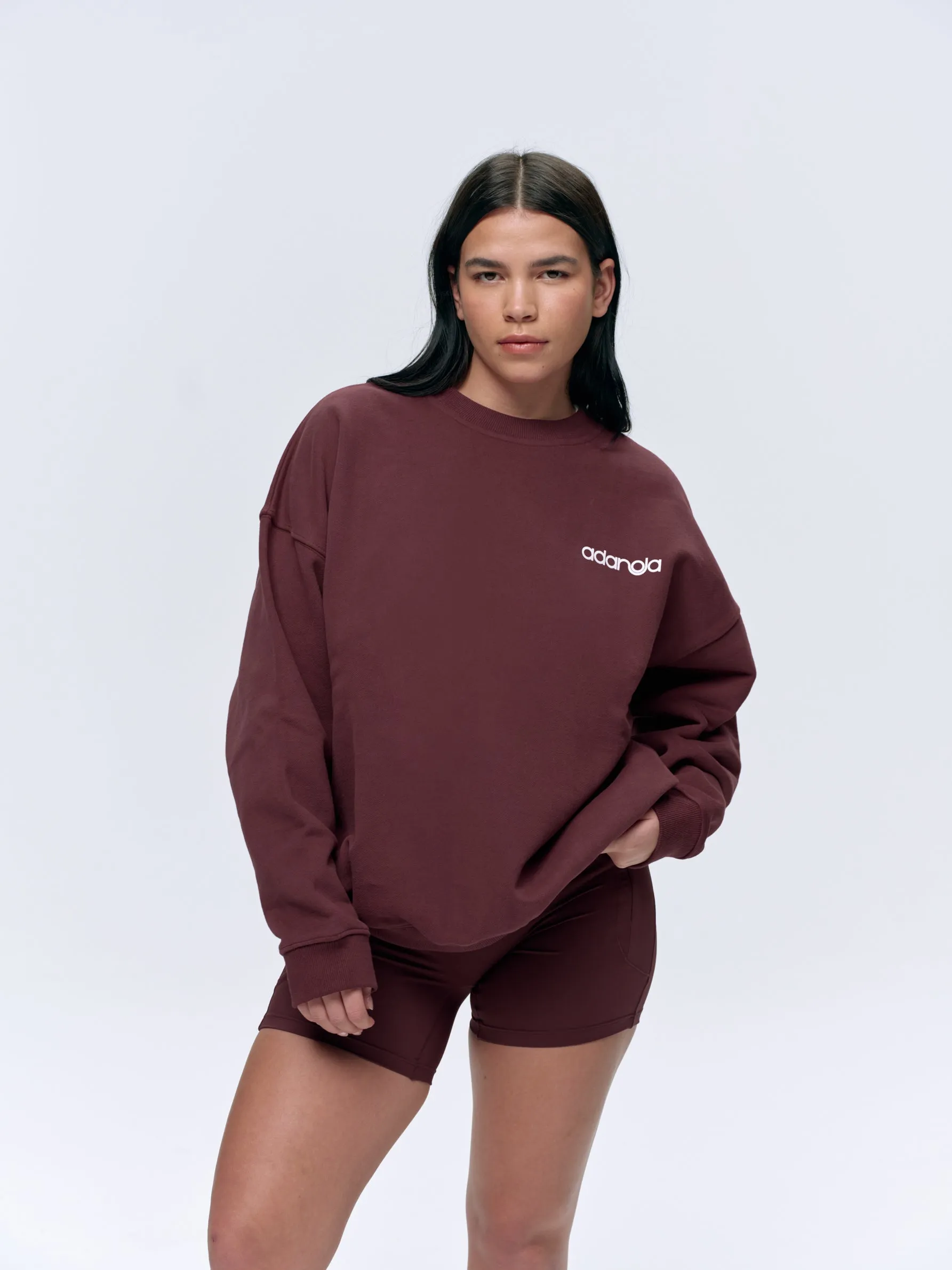 Motion Oversized Sweatshirt - Burgundy/White