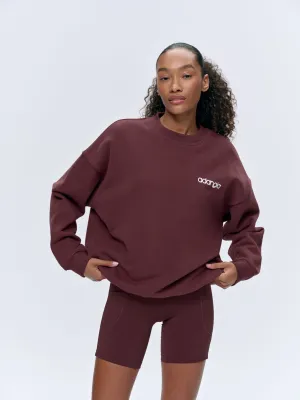 Motion Oversized Sweatshirt - Burgundy/White
