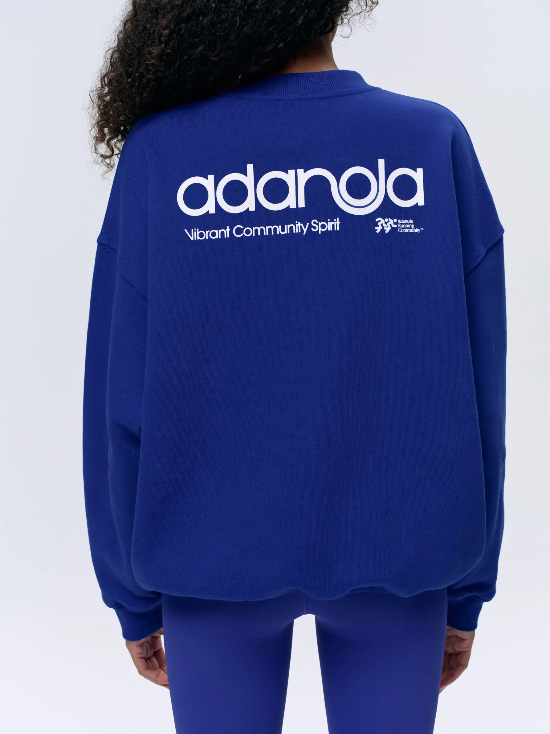 Motion Oversized Sweatshirt - Cobalt Blue/White