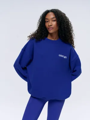 Motion Oversized Sweatshirt - Cobalt Blue/White