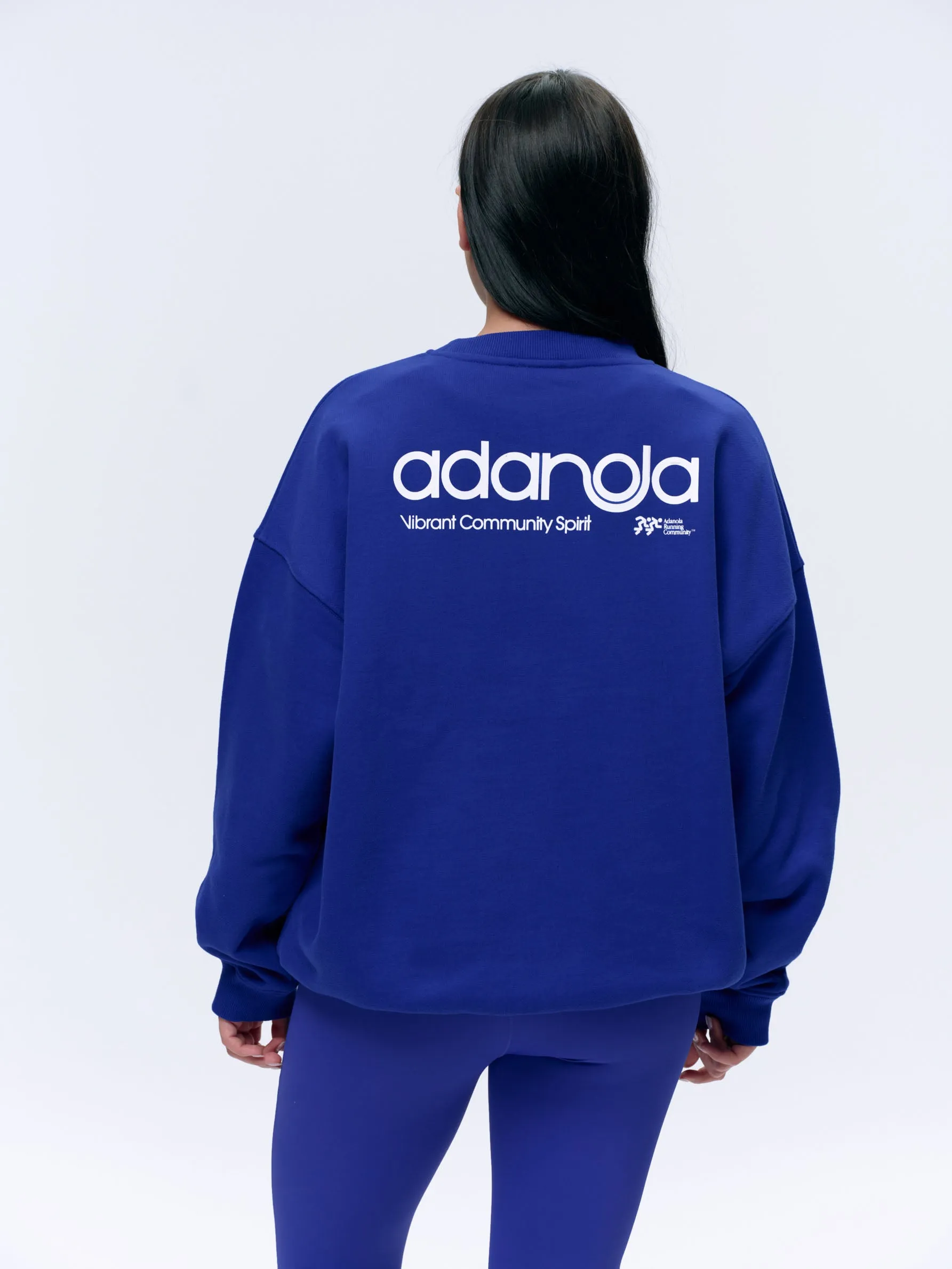 Motion Oversized Sweatshirt - Cobalt Blue/White