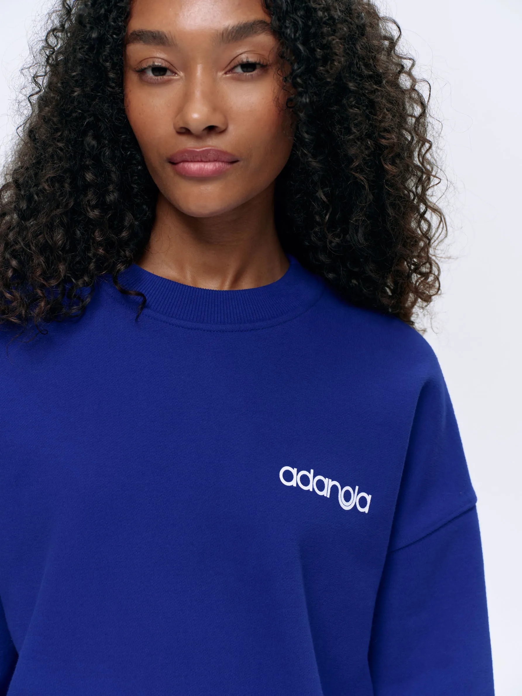 Motion Oversized Sweatshirt - Cobalt Blue/White