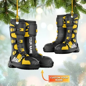 Motocross Yellow Boots-Shaped Ornament - Urt96